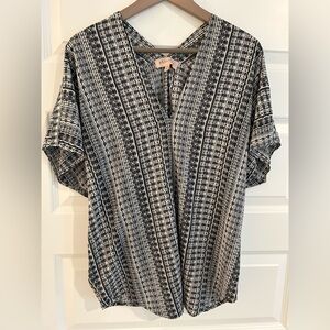 Philosophy Dolman Sleeve Blouse Gray Cream Size M